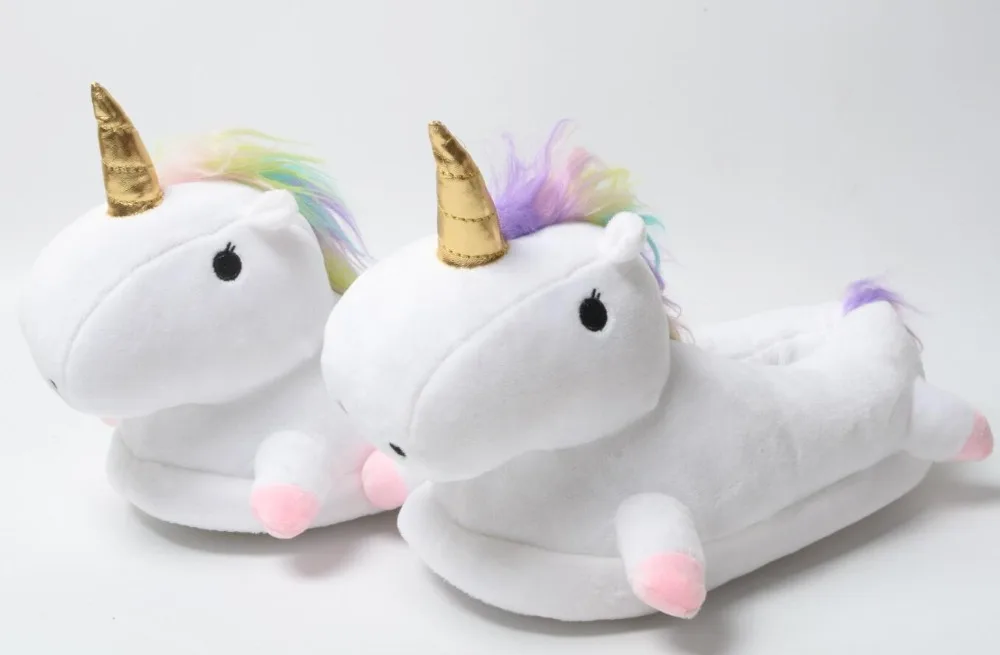 Pantoufles licorne antidérapantes pour enfants | Pantoufles chaudes et à la mode, en coton, avec motif de dessin animé, pour la maison, les garçons et les filles