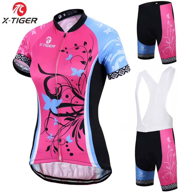 

X-Tiger Short Sleeve Women Cycling Jerseys set Breathable Mountain Bike Clothes Women Bicycle Cycling Clothing Ropa Ciclismo
