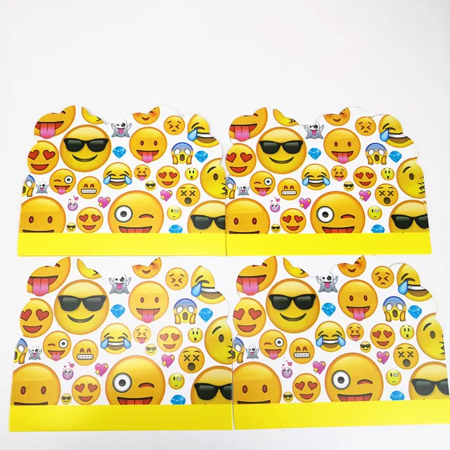 10pcs 11 14cm cute emoji invitation card cartoon theme kid boy