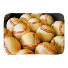 Baseball Doormat Entrance Floor Mat Sport Ball Doormat Rug Indoor Outdoor Front Door Bathroom Mats Short Plush Fabric Mat