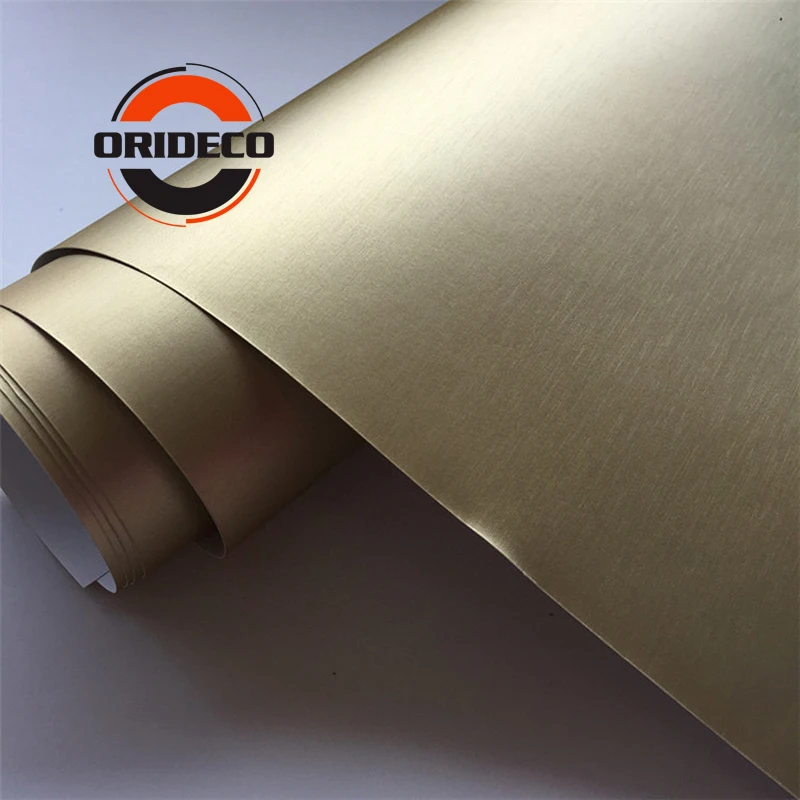 light golden brushed metallic chrome vinyl car wraps 2