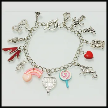 1 pc sale Inspirational movie wIZARD OF OZ charm Bracelet rainbow bike balloon horse castle fandom jewelry BFr124