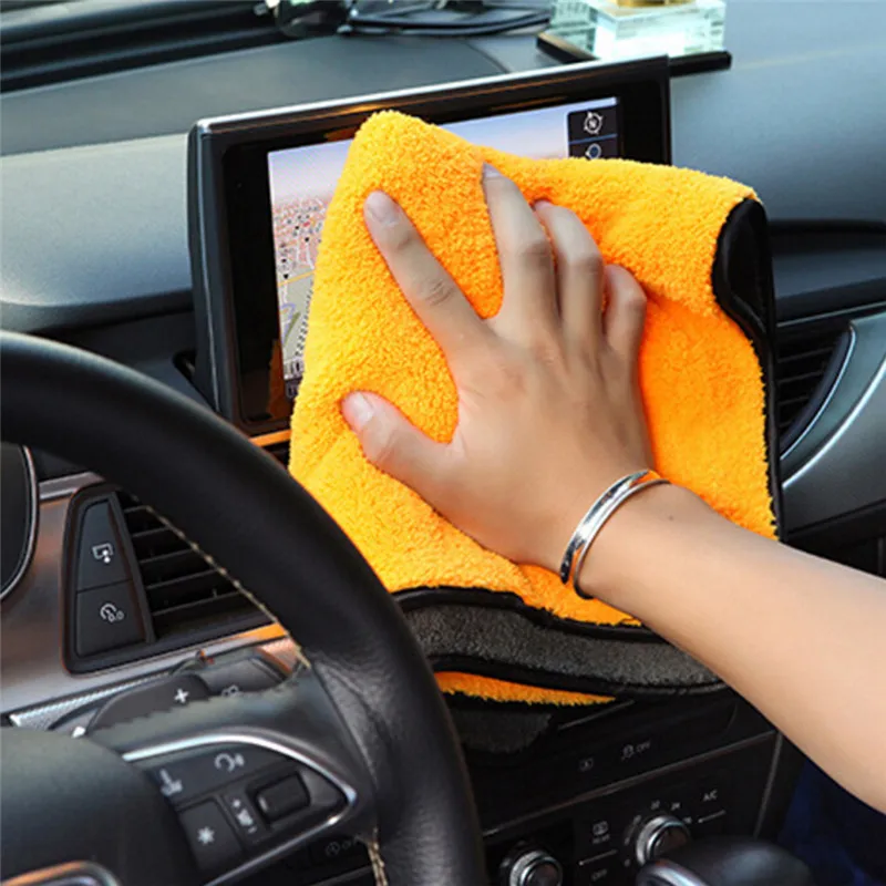 45*38cm Car Care Wax Polishing Detailing Towels Car Washing Drying Towel Super Thick Plush Microfiber Car Cleaning Cloth