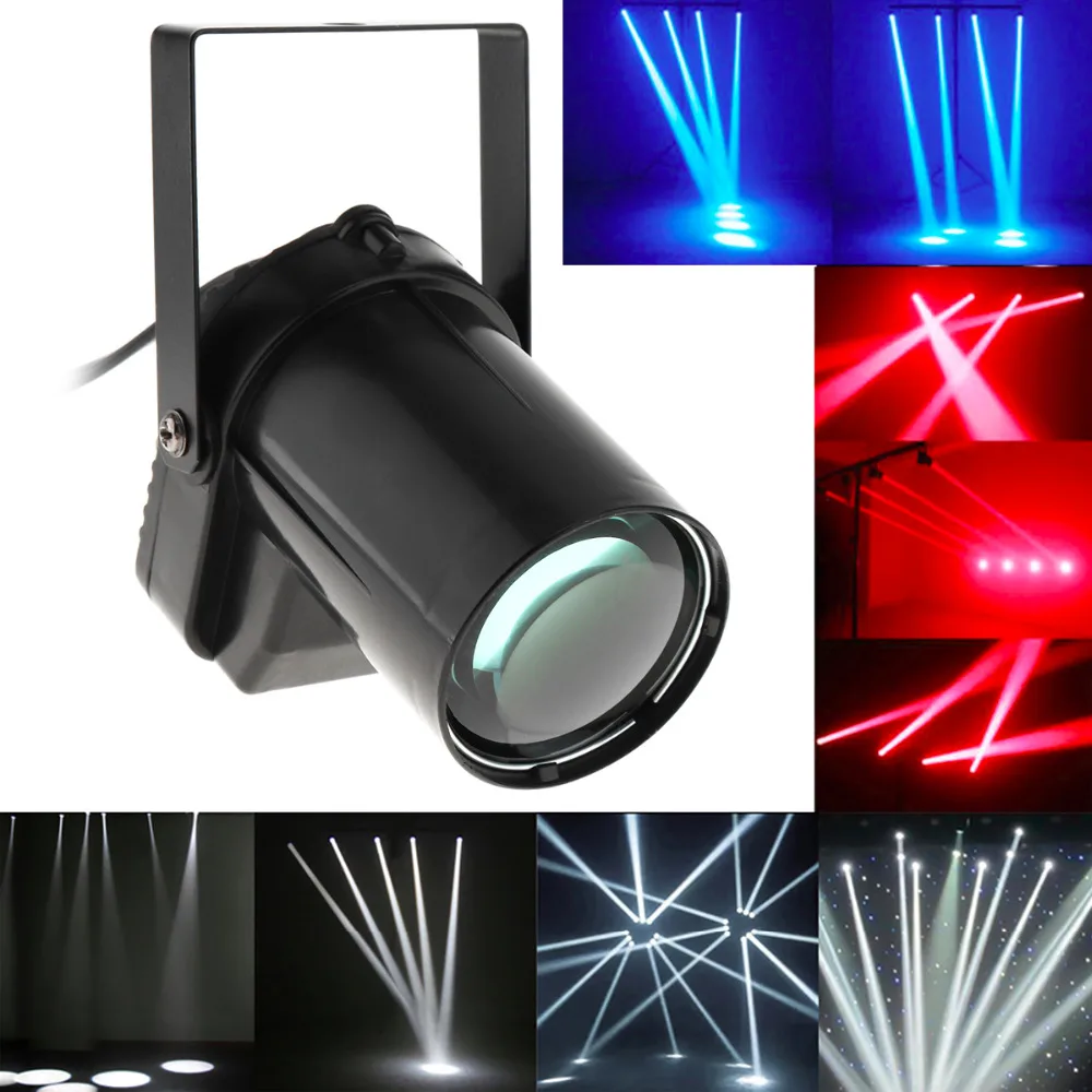 5 واط الأحمر الأزرق الأبيض LED شعاع أضواء المرحلة ضوء الكرة الدورية Pinspot مصباح ل DJ ديسكو بار KTV حزب المرحلة الإضاءة تأثير