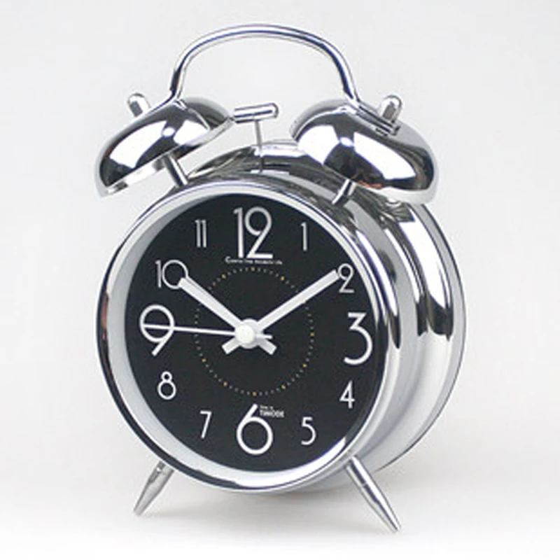 lovely Student metal bells clock silent watch bedside child small alarm clocks vintage digital