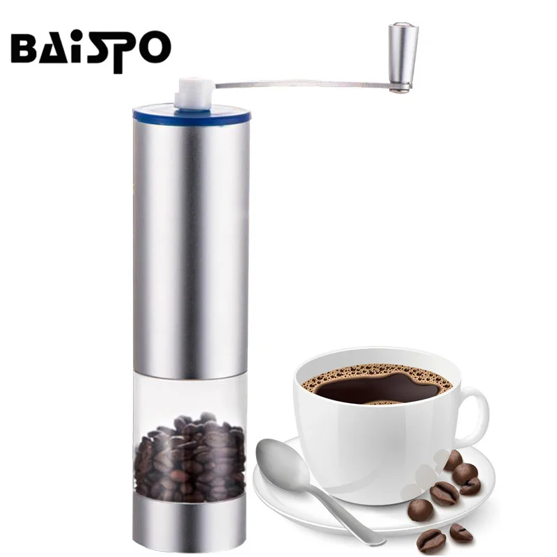 

BAISPO Portable Manual Coffee Grinder Washable Coffee Hand Mill Coffeeware Coffee Beans Pepper Grain Mill Camping Coffee Maker