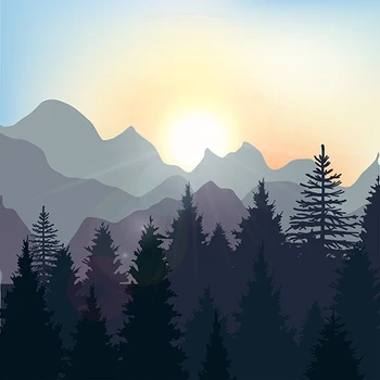 

Rocky Mountain Village Pine Tree Forest Sunset backdrops Vinyl cloth High quality Computer printed wall Backgrounds