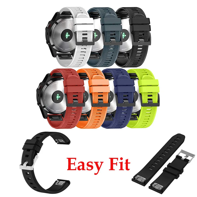 Силиконовые ремни Easy Fit 26 мм 22 мм 20 мм для Garmin Fenix 5X5 5S Plus 3 3HR Forerunner 935 S60 ремешок для часов Смарт-часы