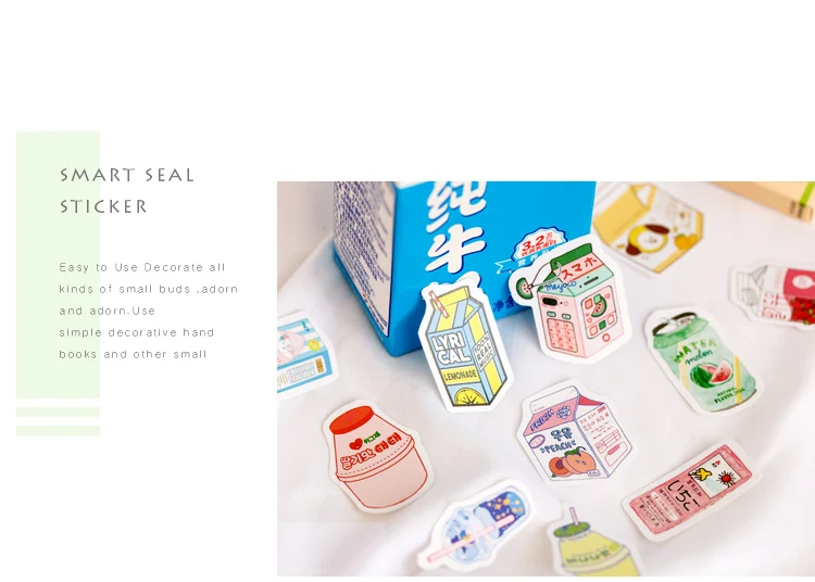 50 шт./лот милые летние напитки молоко Kawaii наклейки в коробках планировщик для скрапбукинга канцелярские японский дневник наклейки