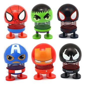 

Wholesale 10pieces/lot Shaking Head Car Ornaments Decoration Avengers Endgam Iron Man Captain America Spider Venom Keychain