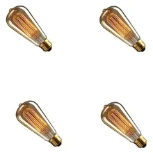 4 шт./лот ST58 Edison лампа 40 Вт E27 Ретро диммируемая декоративная нить накаливания Винтаж лампочка эдисона AC220-240V