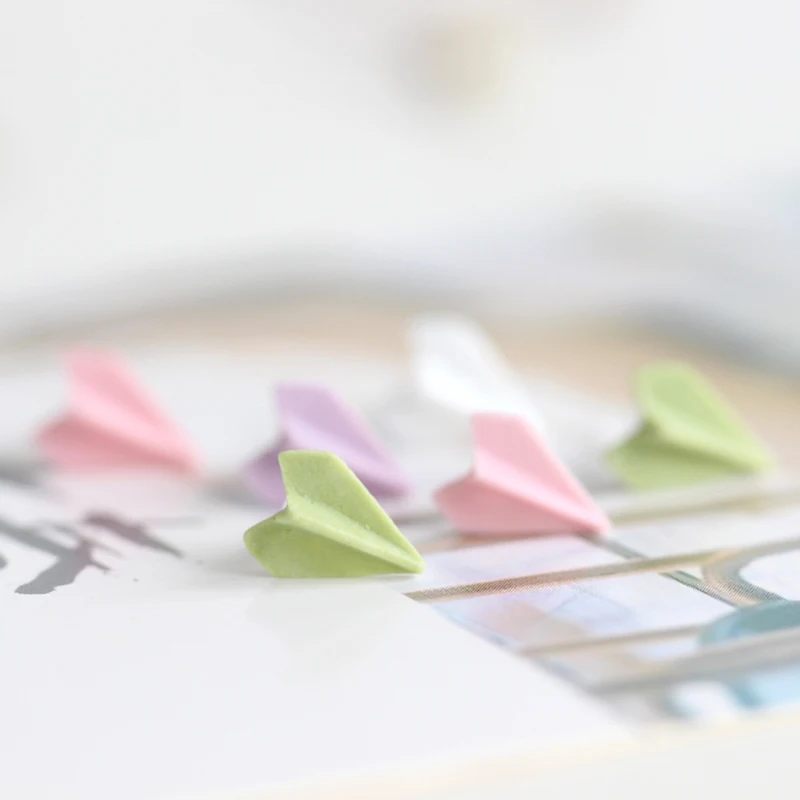 

Miage 4 Color Cute Mori Girl Simple Aircraft Handmade Chinese Ceramic Plain Stud Earrings Plastic Ear Needle Women Charm Jewelry