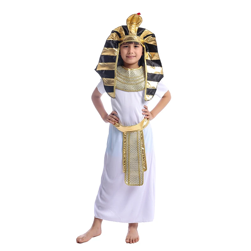 Boys Egyptian Tutankhamun Pharaoh Black Costume Book Day Kids Fancy Dress Outfit
