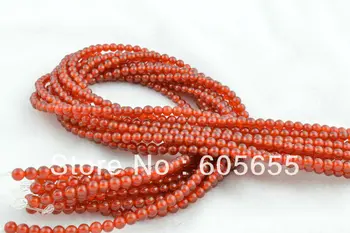 

Semi-precious stone 4mm Red Smooth Carnelian Round Loose Beads Jewelry Making 10 Strands per lot Free shipping