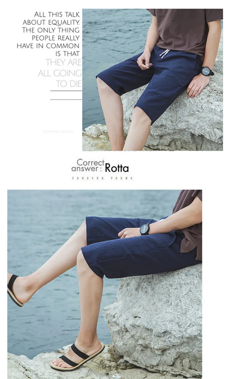 14 2017 new summer mens shorts loose elastic cotton casual shorts fashion jogger shorts black men short pants