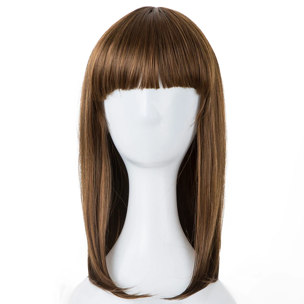 

Fei-Show Synthetic Heat Resistant Fiber Medium Wavy Child Hair Light Brown 44 CM Head Circumference Wigs For 4-10 Year-old Girls