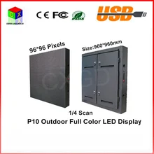 96*96 пикселей 960*960 мм Водонепроницаемый кабинет RGB DIP полноцветный P10 СВЕТОДИОДНЫЙ экран Водонепроницаемый открытый большой экран