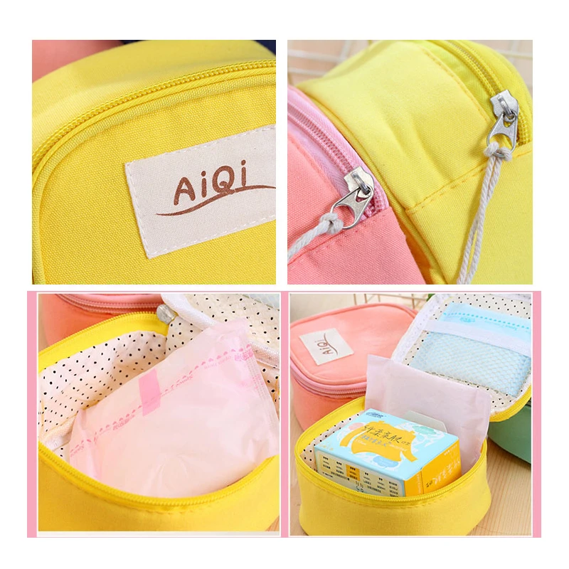 لطيف سادة الصحية الحقيبة حامل محفظة منديل منشفة تخزين جميلة النساء فتاة منظم أدوات التجميل حالة حقيبة المناديل الصحية