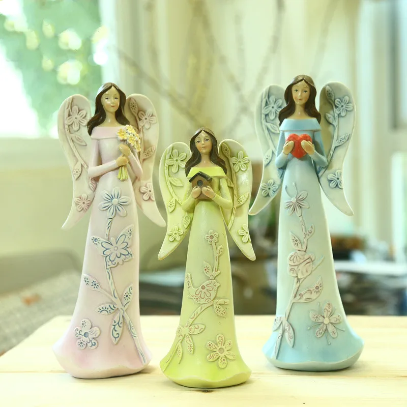Relief Flower Skirt Angels Ornaments Home Decorations Resin Crafts
