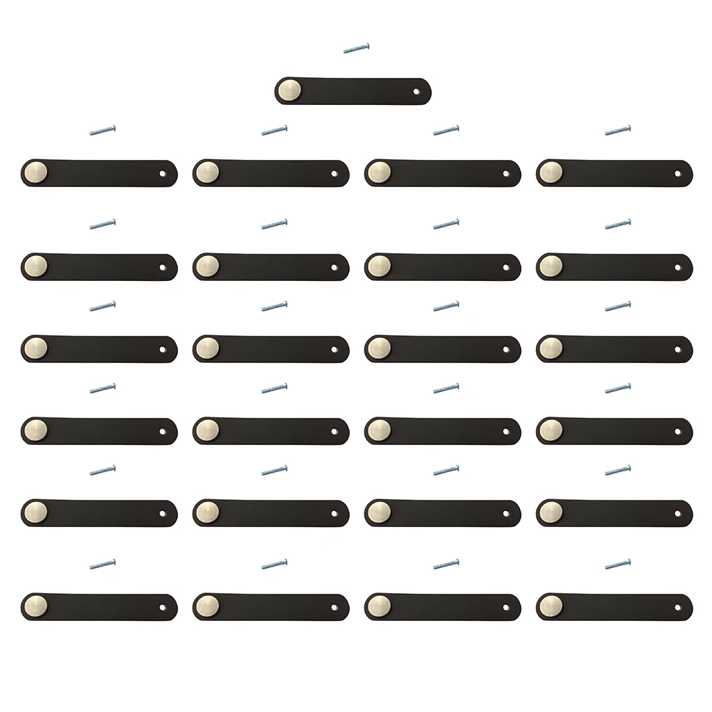 25Pcs Handmade Leather Suitcase Handle Drawer Cabinet Leather Handle Pulls Knob for Kitchen