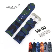 CARLYWET – sangle de rechange pour Panerai Luminor, en caoutchouc, Silicone, étanche, vert, bleu, noir, 22, 24mm