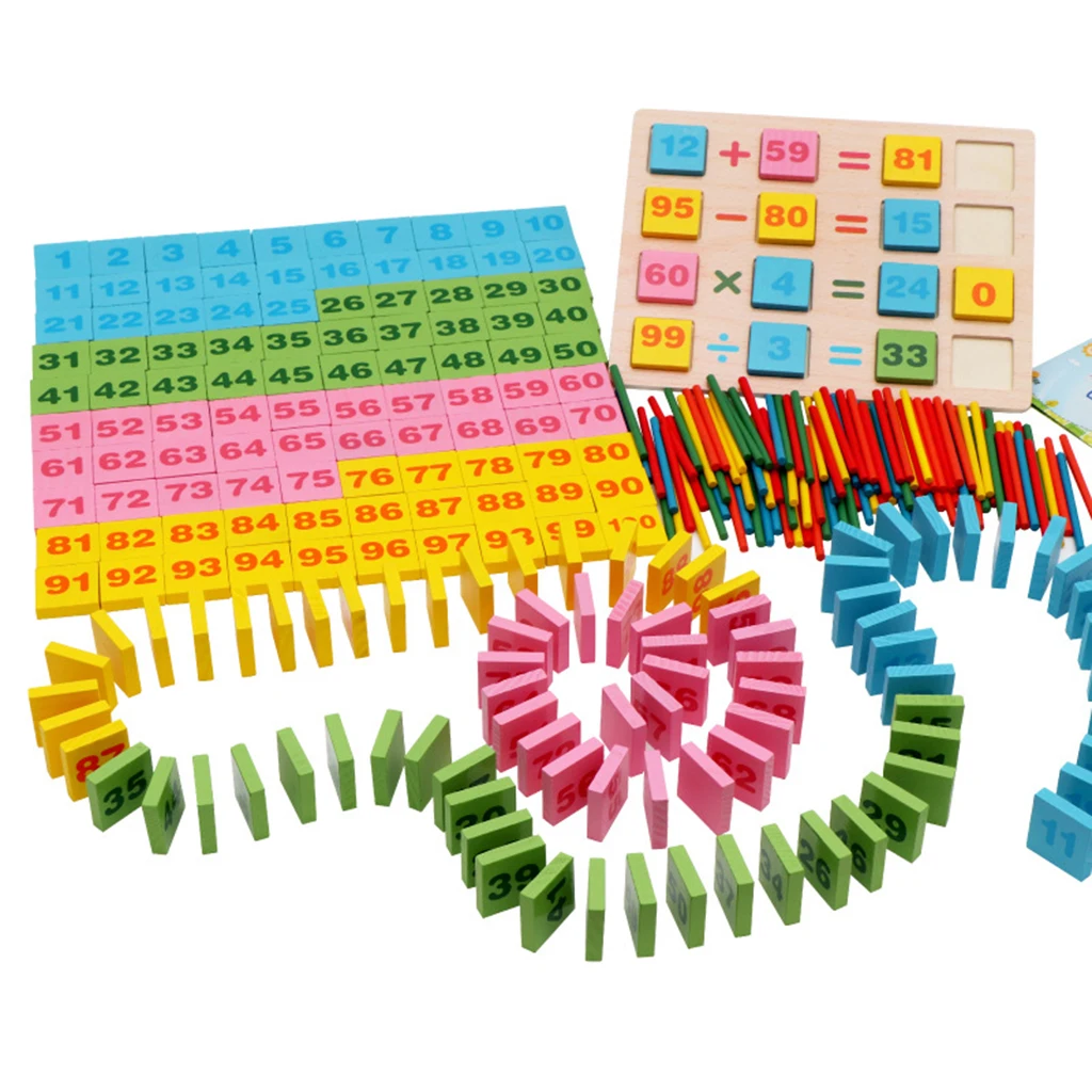 Дерево блок домино игрушки Деревянные Монтессори математические игрушки для детей размер на 3–8 лет подсчет игры прикольные подарки