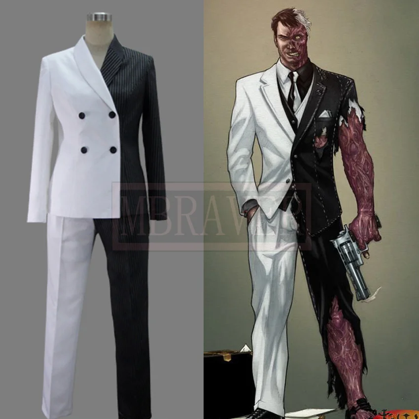 For The Batman Arkham Asylum Costume Two Face Harvey Dent Cosplay Costume Outfit Adult Men Women Girls Personalized Size