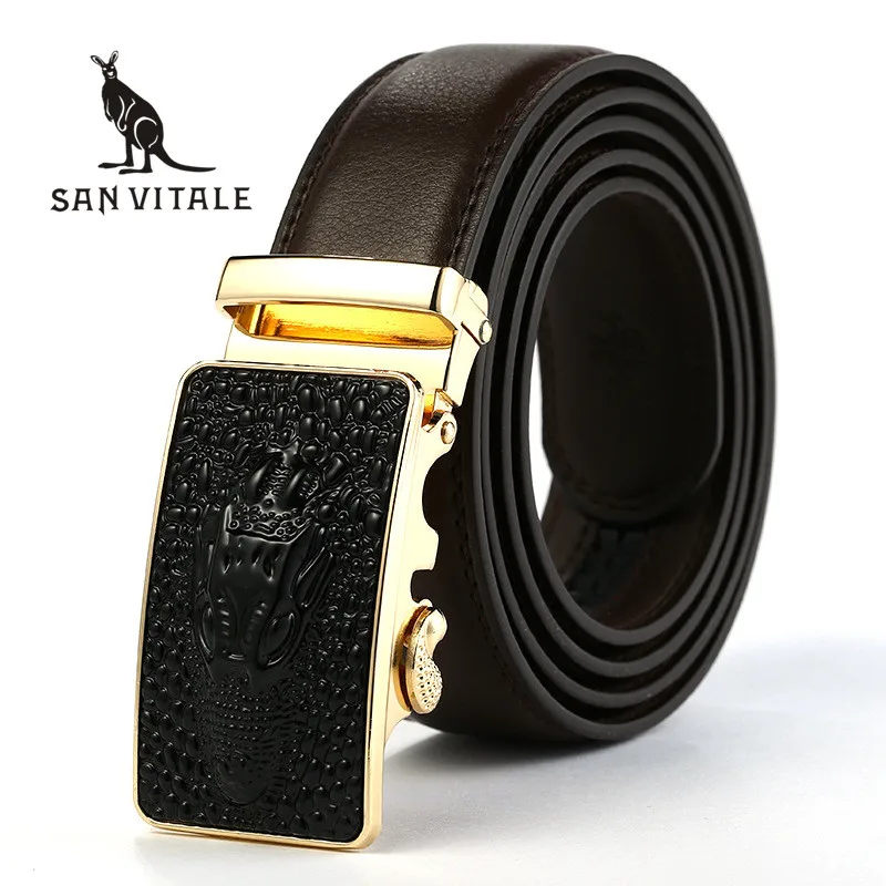 0 : Buy Belt For Men Belts Genuine Leather Cowskin Straps Cheap Buckle Elastic 2018 ...