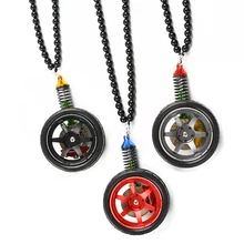 DIY автолюбителей Запчасти Заднего вида Mirrow подвесной брелок набор(Te37 обод колеса+ тормозной диск+ амортизатор+ бусины+ резиновая шина