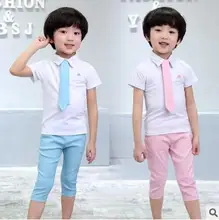 

heat! 2016 Children's suits baby boy suit suit dress suit shirt tie + pants suit two sets 1-5 years old free shipping 2 color