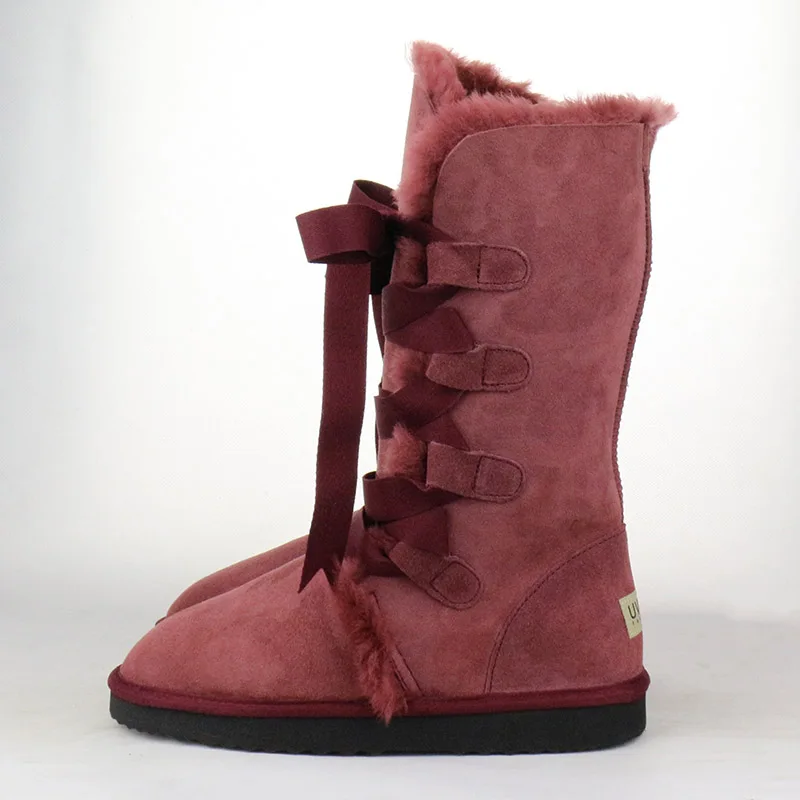 Модные женские туфли ботинки с высоким голенищем Зимние ботинки на натуральной овчине натуральный Лисий мех зимние ботинки на меху теплая шерсть зимние ботинки