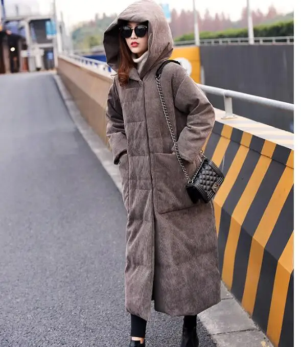Women Winter Down Coat Large Collar Warm Down Coat Women Long Winter Coat
