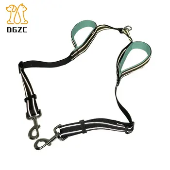 

Double Dog Leash Coupler No Tangle Double Dog Dual Adjustable Splitter Reflective Dog Lead Trainer Leash for Two Dogs