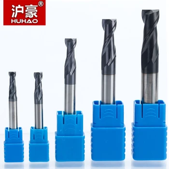 

HUHAO 1PC 2 flutes Solid Carbide End Mill CNC Milling Cutter HRC45 Tungsten steel TiAIN Coat router bits for CNC machine