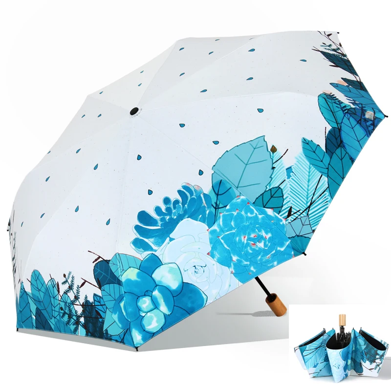 

2017 new Not automatic Women Sun 3 Floding Anti-UV Sun Umbrellas Female Compact Foldable Gifts Ladies Rainy Umbrella XYTQ-2