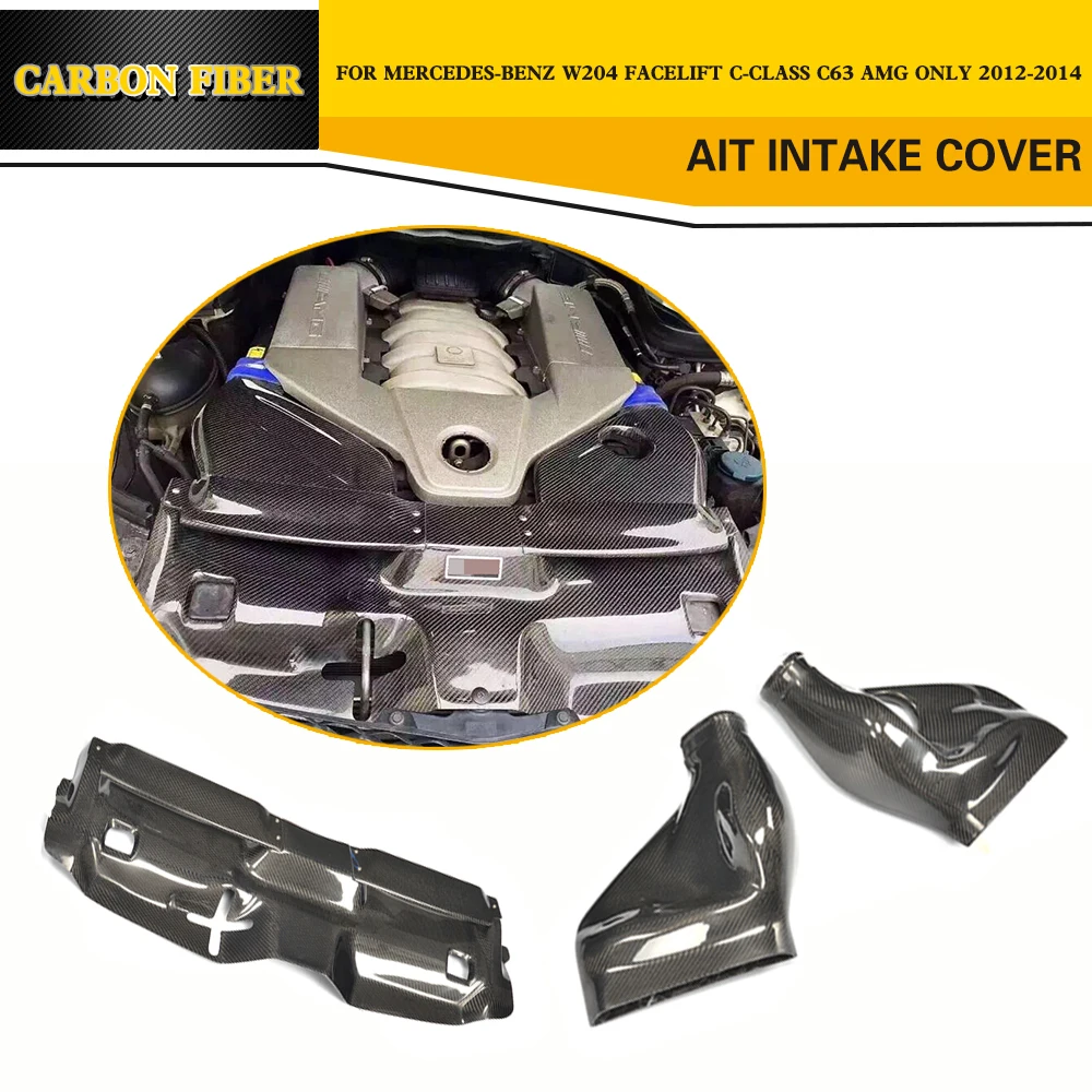 

Auto Engine Air Intake Filter Cover For Mercedes-Benz C-Class W204 C63 AMG Sedan Coupe 2013 2014 Carbon Fiber Boonet Cover