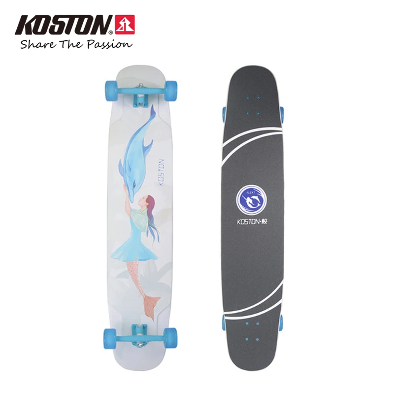 Koston Pro Longboard Completes Mermaid For Light Weight 46 Inch High Flexibility Longboard Completes Dancing Walking Skateboard