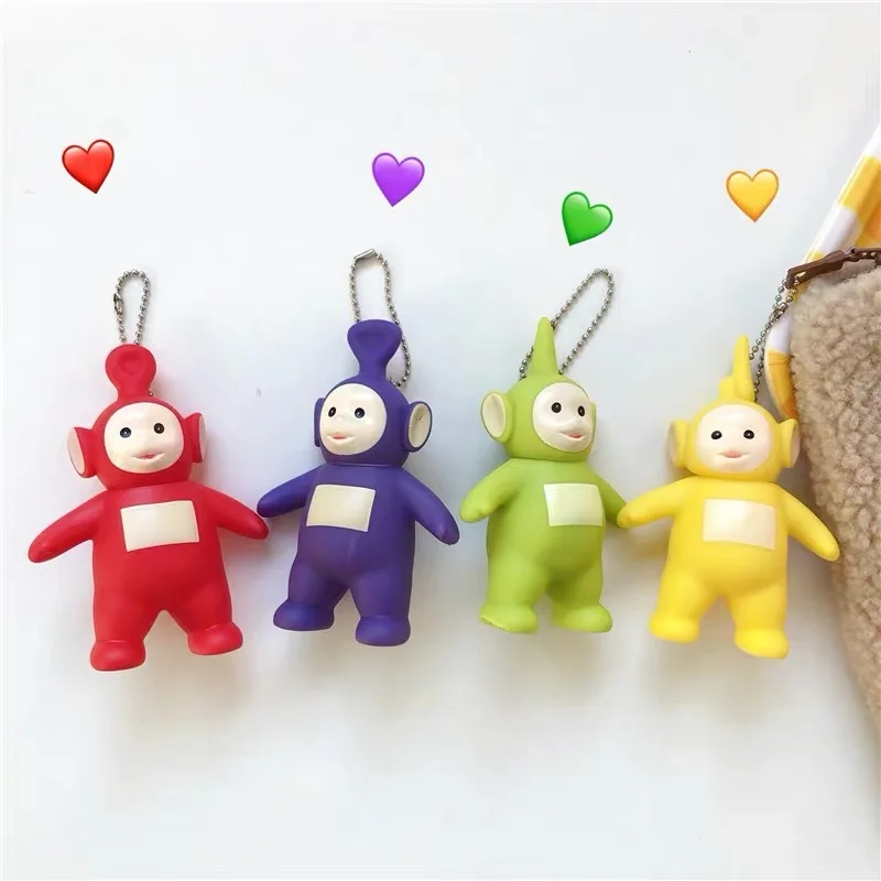 

High Quality New Teletubbies Cartoon Anime Key Chain PVC Figure Keyring cute Toys Keychain Keyholder Birthday Gift