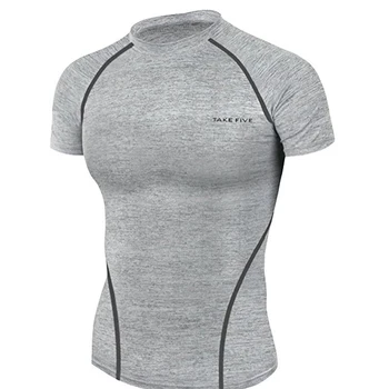 

New Premium Take Five Men's Compression Skin Tight Short Sleeve Top Shorts-049-