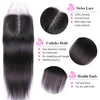 ISEE CHEVEUX Malaisiens Cheveux Raides Fermeture Main Attachée Partie Libre Dentelle Fermeture Remy de Cheveux Humains Extension Livraison Gratuite Peut Être teints ► Photo 2/6