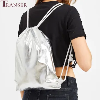 

Transer Women Fashion Solid Pure color Drawstring Backpack Tote Ladies Purse Rope Backpacks drop shipping A30 30