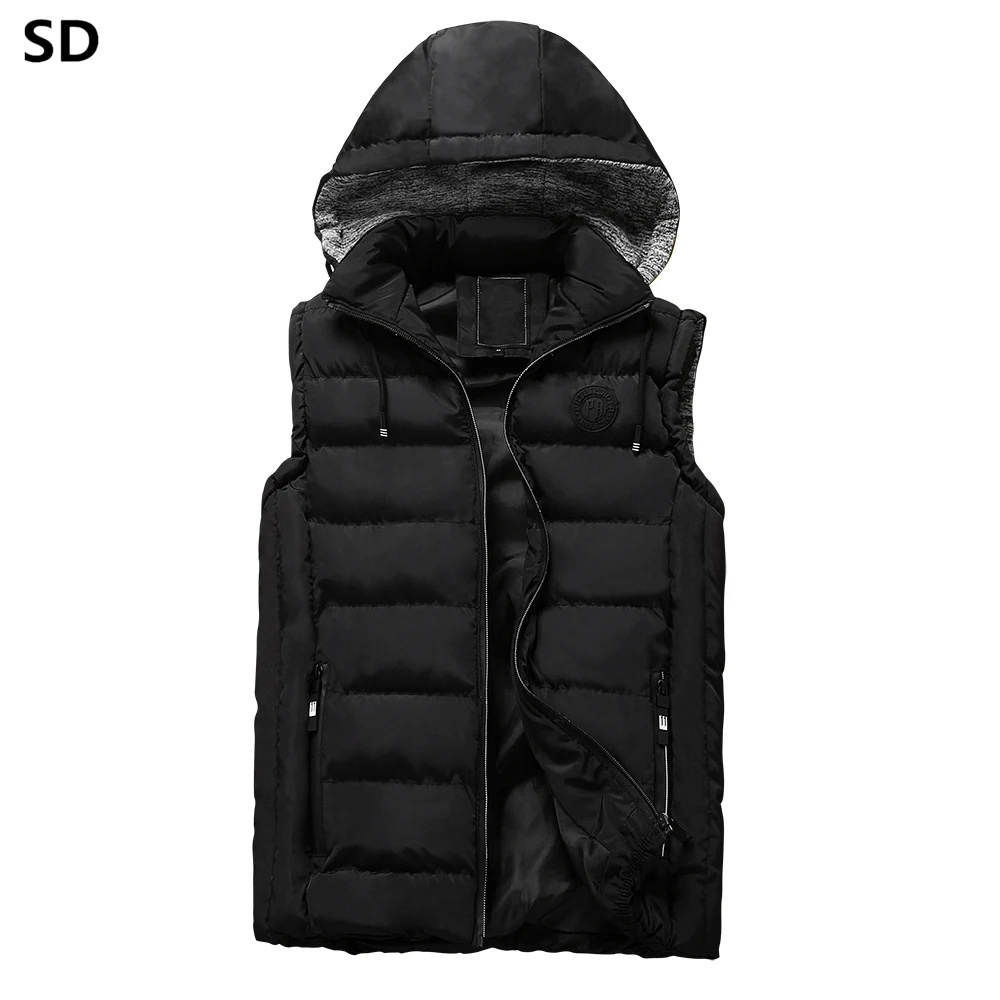 

Fashion outdoors Cotton-Padded winter Mens Work vest plus size Sleeveless Slim Fit 2018 waistcoat for men Casual Coats Male 594