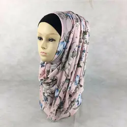 Бесплатная доставка мусульманин цветочный хиджабы Мода Джерси Хлопок повязка цветочный Рисунок 16 видов цветов Для женщин шарфы и