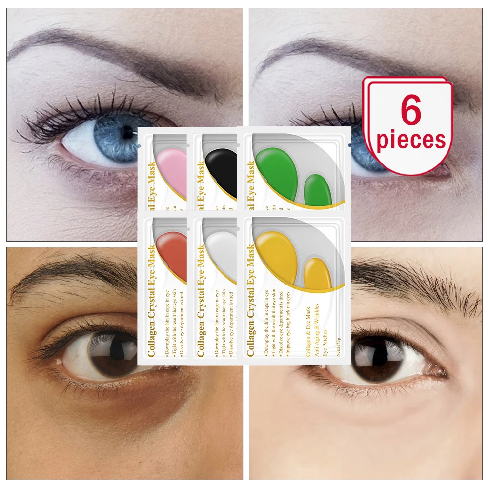 

LANBENA 6PCS 24K Gold Collagen Gel Eye Mask Eyes Patches Dark Circle Sleep Mask Eye Bag Anti-Aging Wrinkle Firming Skin Care