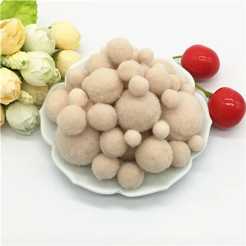 36 Beige 8-30mm Мини-пушистый помпон смешанные размеры 8-30 мм Мягкие помпоны плюшевые шарики помпон для DIY игрушки ремесленные аксессуары Свадебные украшения дома 20 г - Цвет: 36 Beige 8-30mm