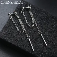 Новая мода кисточкой цепи серьги для женщин девушек из металла в стиле панк ухо манжеты клип серьги ювелирные изделия оптом