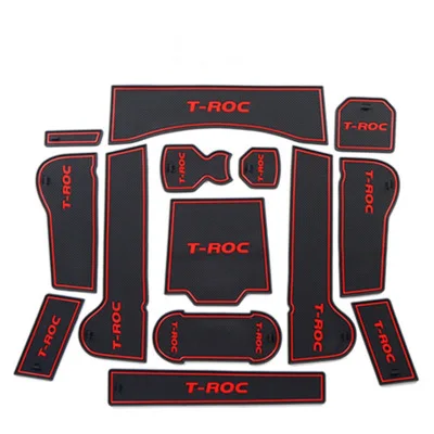

Non-slip Cup Mats Anti Slip Car Accessories For 2017 2018 Volkswagen/Vw T-ROC T ROC TROC Car Gate Door Groove Interior 14pcs