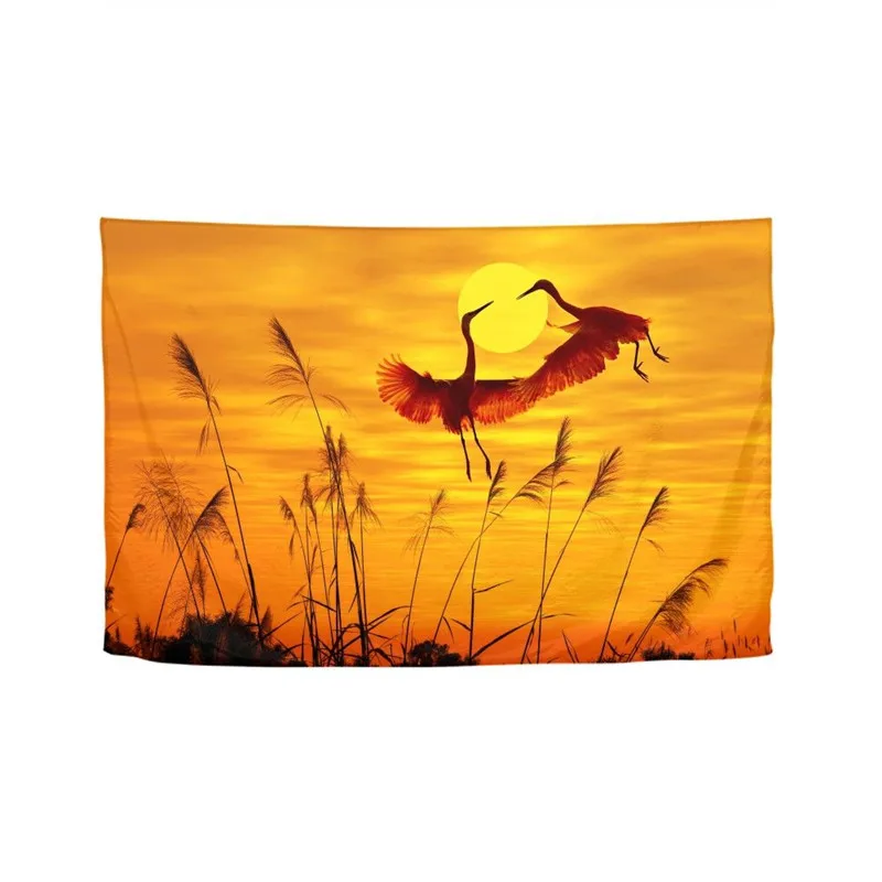 

Cool Animal Crane Sunset 3D Printing Boho Wall Hanging Bohemian Decor Psychedelic Mandala Tapestry Beach Towel Tent Yoga Blanket