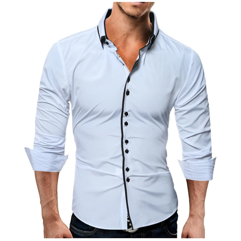 651 RUIKE хит цвет Slim Fit рубашки мужские Гавайские XXL