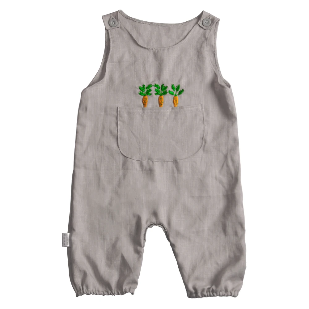 

Easter 2018 Baby Girl Boys Overalls Toddler Kids Rompers Fashion Summer Embroidery Baby Linen Romper For Girl GPF811-370